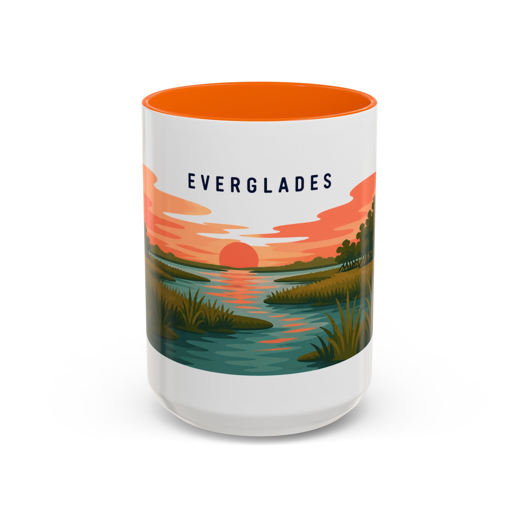 Everglades National Park Coffee Mug | Solid Color Block Park Souvenir | 11oz 15oz Accent Mug