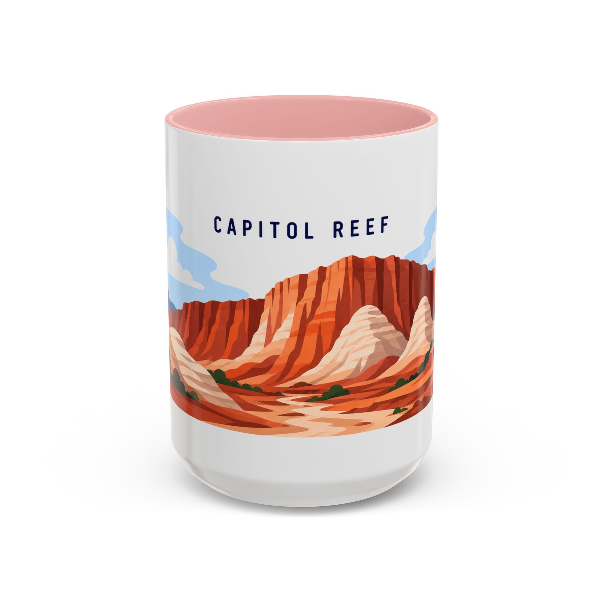 Capitol Reef National Park Coffee Mug | Solid Color Block Park Souvenir | 11oz 15oz Accent Mug