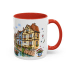 Colmar Illustrated Travel Mug | France Souvenir Accent Coffee Mug | 11oz 15oz Ceramic Cup