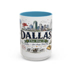 Dallas Coffee Mug | Texas Souvenir City Gift | Accent Color Ceramic 11oz 15oz