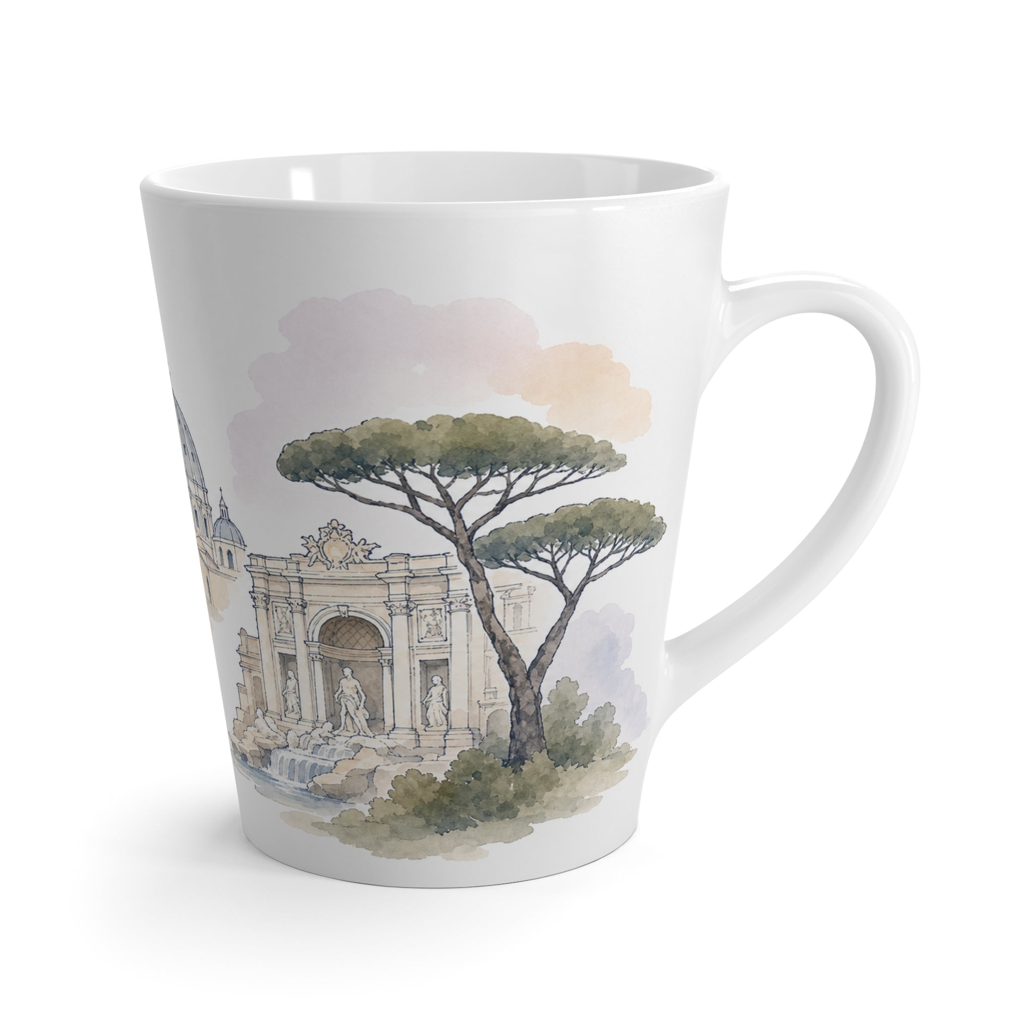 Rome Latte Mug | Watercolor City Travel Mug | 12 oz Ceramic Souvenir Gift
