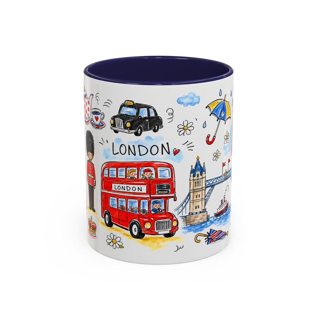 London Travel Mug | European City Souvenir Accent Coffee Mug | 11oz 15oz Ceramic Cup