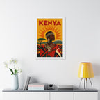 Kenya Culture Kenya Framed Poster | Vintage Travel Wall Art | Black Walnut White Frame | 16x24 20x30