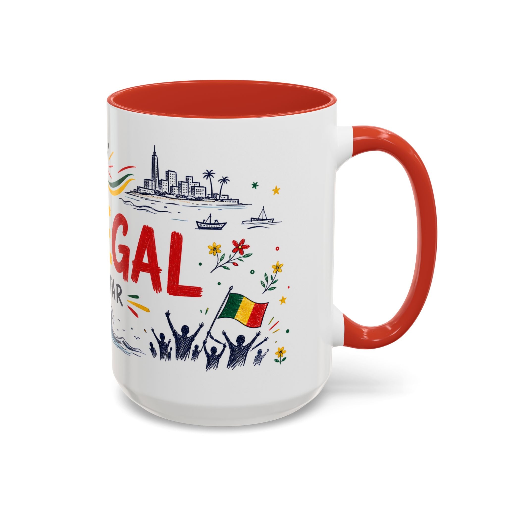 Senegal Soccer Coffee Mug | World Cup Fan Gift | Accent Color Ceramic 11oz 15oz Match Day Cup