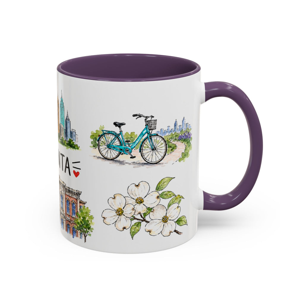 Atlanta Illustrated Travel Mug | City Souvenir Accent Coffee Mug | 11oz 15oz Ceramic Cup