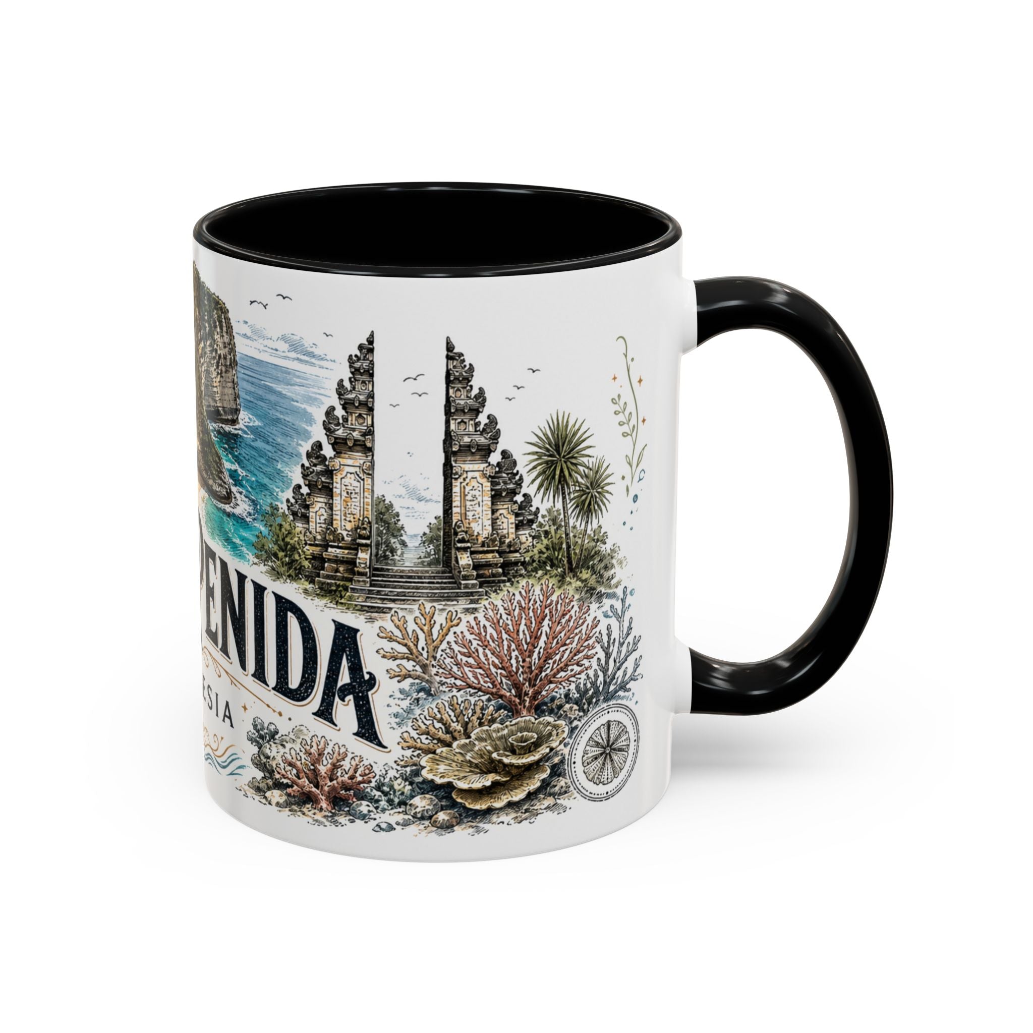 Nusa Penida Mug, Indonesia Travel Souvenir, Bucket List Gift, Accent Ceramic Coffee Mug 11oz 15oz