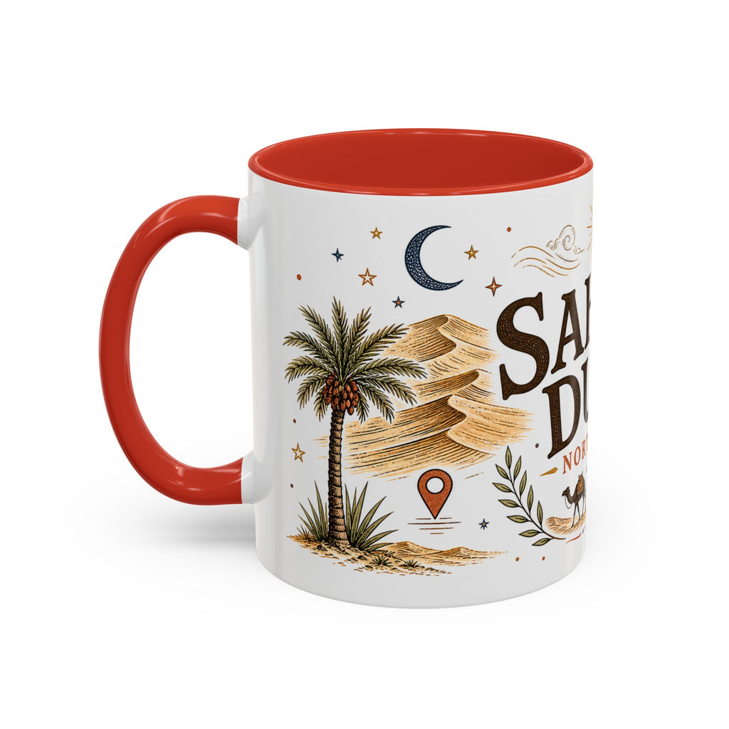 Sahara Dunes Coffee Mug | Travel Destination Souvenir Gift | Accent Color Ceramic 11oz 15oz