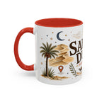 Sahara Dunes Coffee Mug | Travel Destination Souvenir Gift | Accent Color Ceramic 11oz 15oz