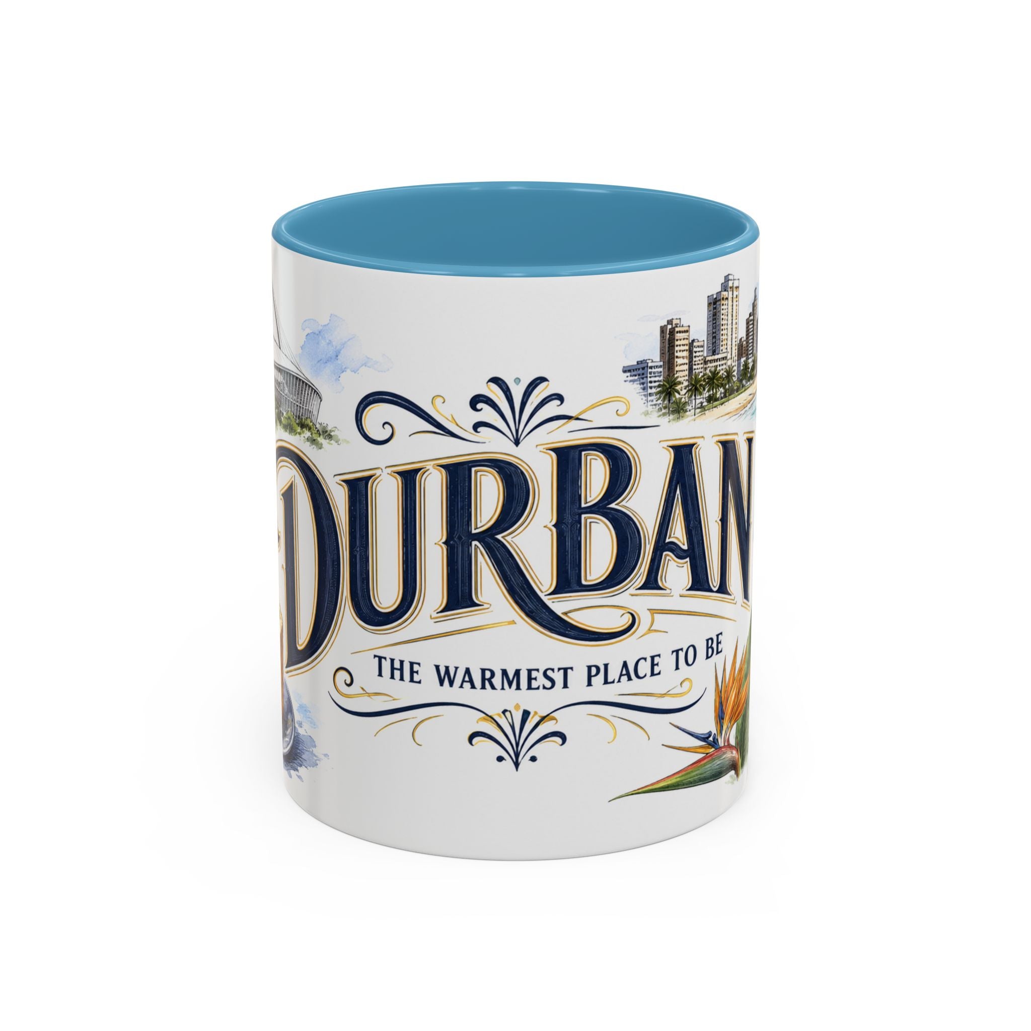 Durban Coffee Mug | South Africa Travel Souvenir | Vintage Illustrated City Gift | 11 oz 15 oz Accent Mug