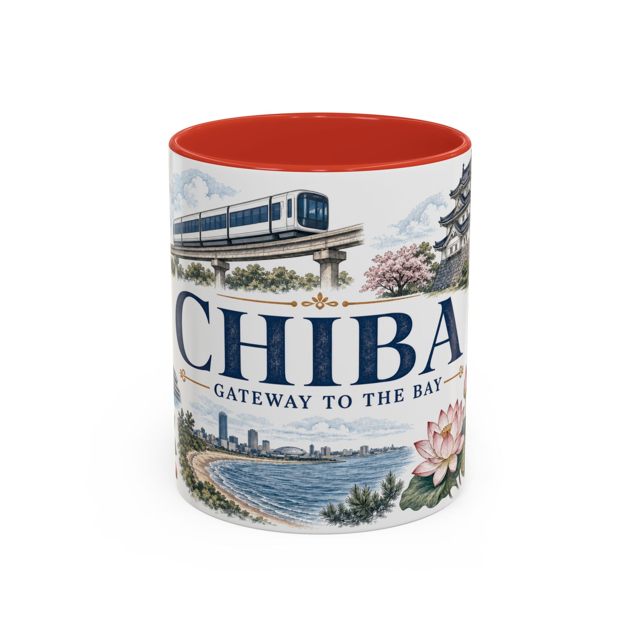 Chiba Coffee Mug | Japan Travel Souvenir | Vintage Illustrated City Gift | 11 oz 15 oz Accent Mug
