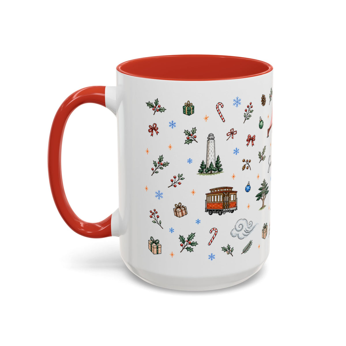San Francisco Christmas Mug | Watercolor City Souvenir | Ceramic Coffee Cup