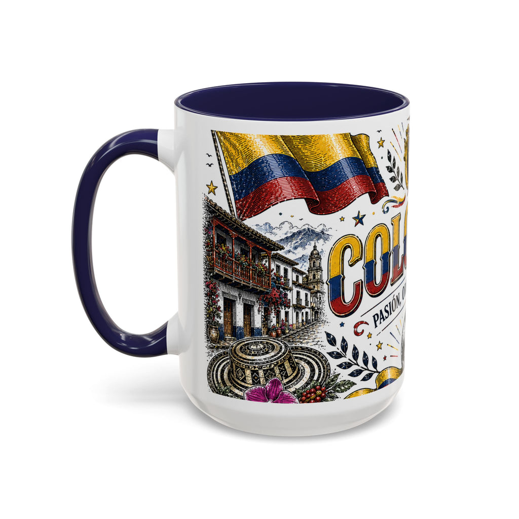 Colombia Soccer Coffee Mug | World Cup Fan Gift | Accent Color Ceramic 11oz 15oz Match Day Cup