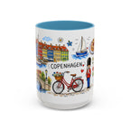Copenhagen Travel Mug | European City Souvenir Accent Coffee Mug | 11oz 15oz Ceramic Cup