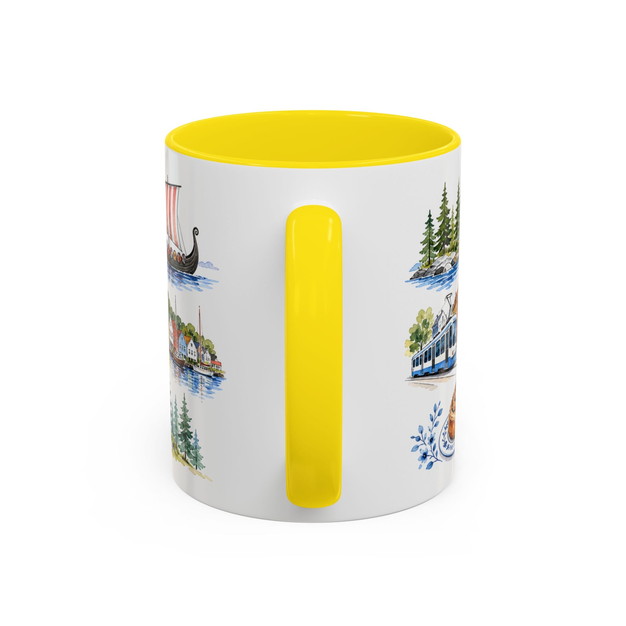 Oslo Illustrated Travel Mug | City Souvenir Accent Coffee Mug | 11oz 15oz Ceramic Cup