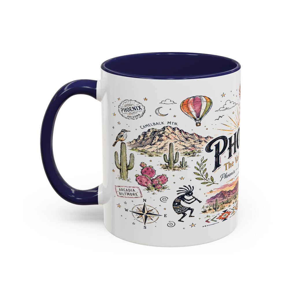 Phoenix Coffee Mug | Arizona Souvenir City Gift | Accent Color Ceramic 11oz 15oz