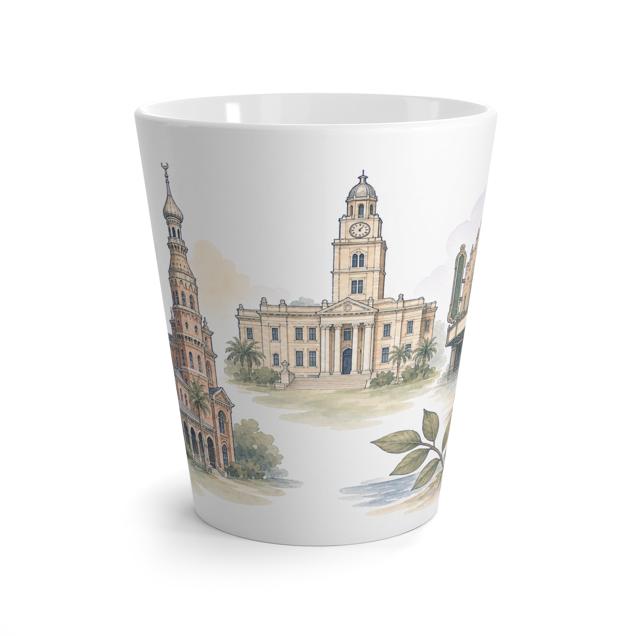 Tampa Latte Mug | Watercolor City Travel Mug | 12 oz Ceramic Souvenir Gift