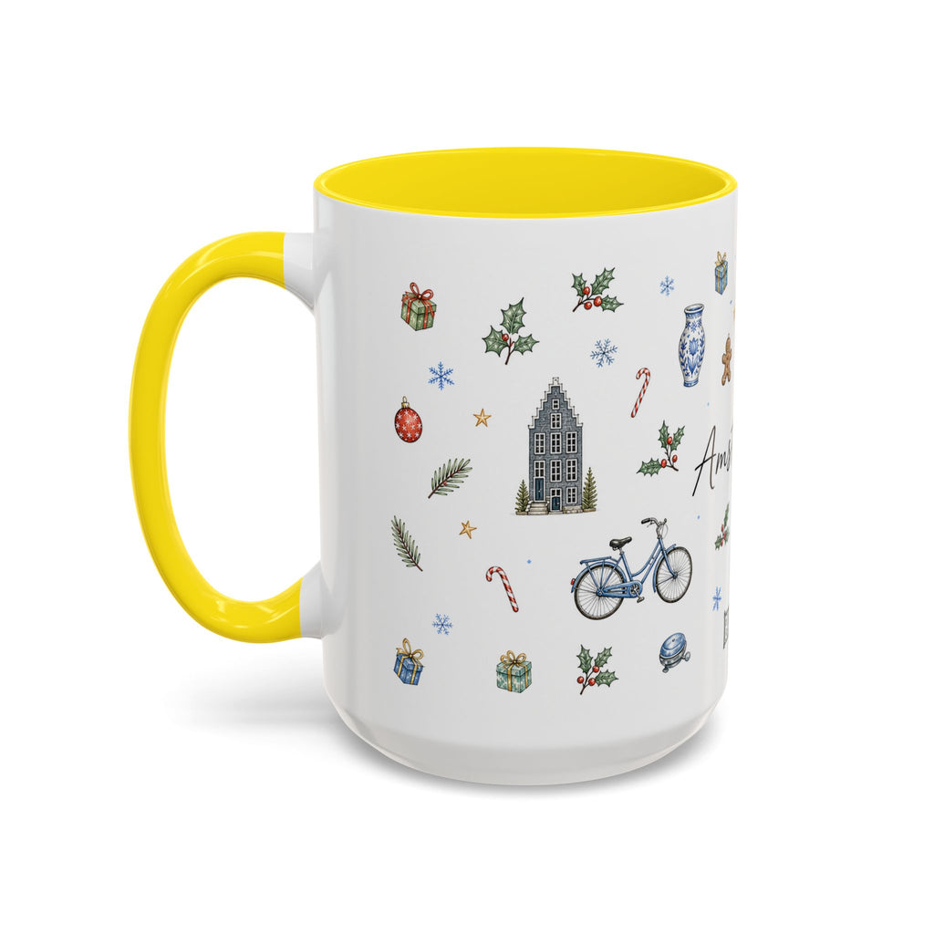 Amsterdam Christmas Watercolor Mug | Festive City Souvenir Coffee Cup