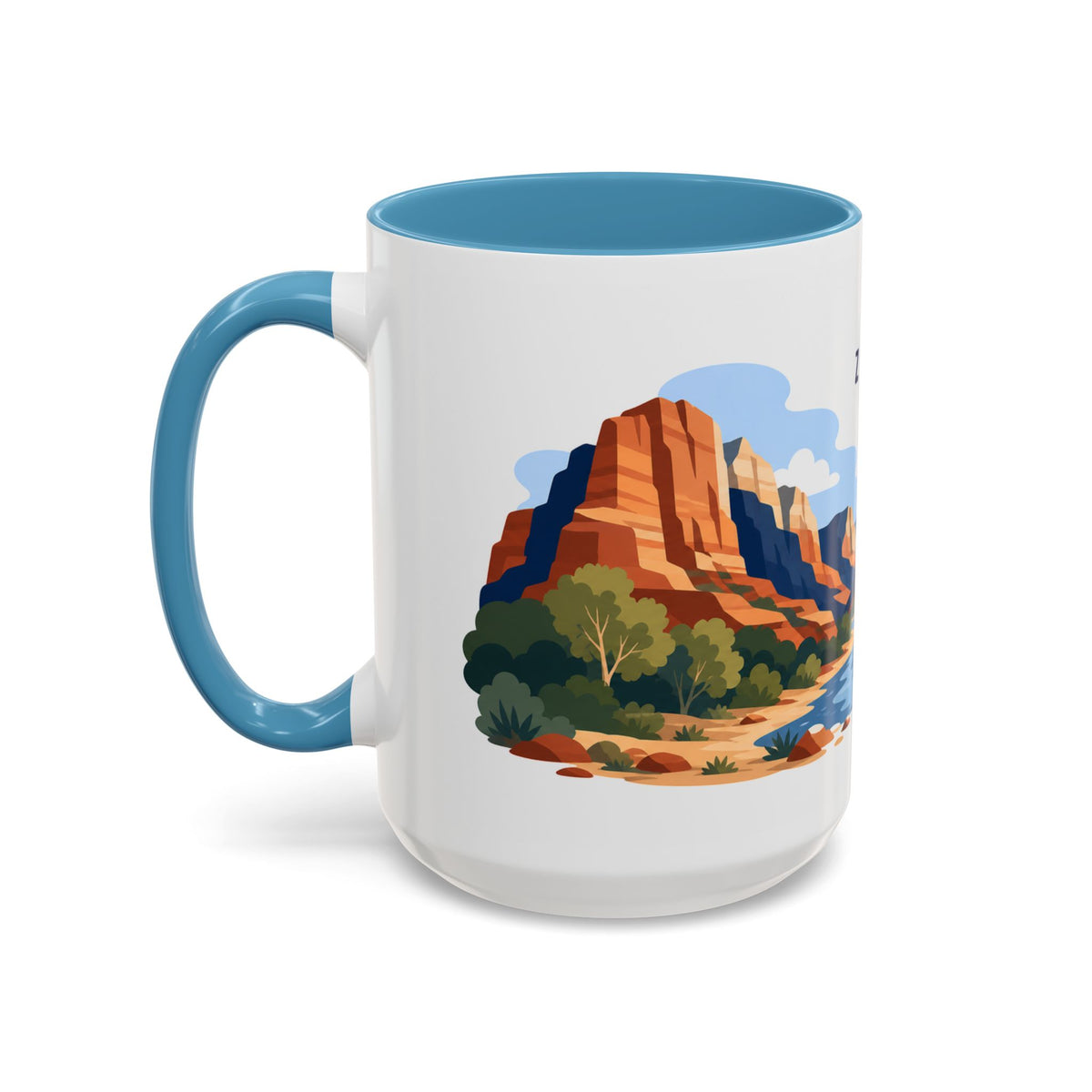 Zion National Park Coffee Mug | Solid Color Block Park Souvenir | 11oz 15oz Accent Mug