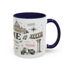 Rome Coffee Mug | Italy Souvenir Travel Gift | Accent Color Ceramic 11oz 15oz