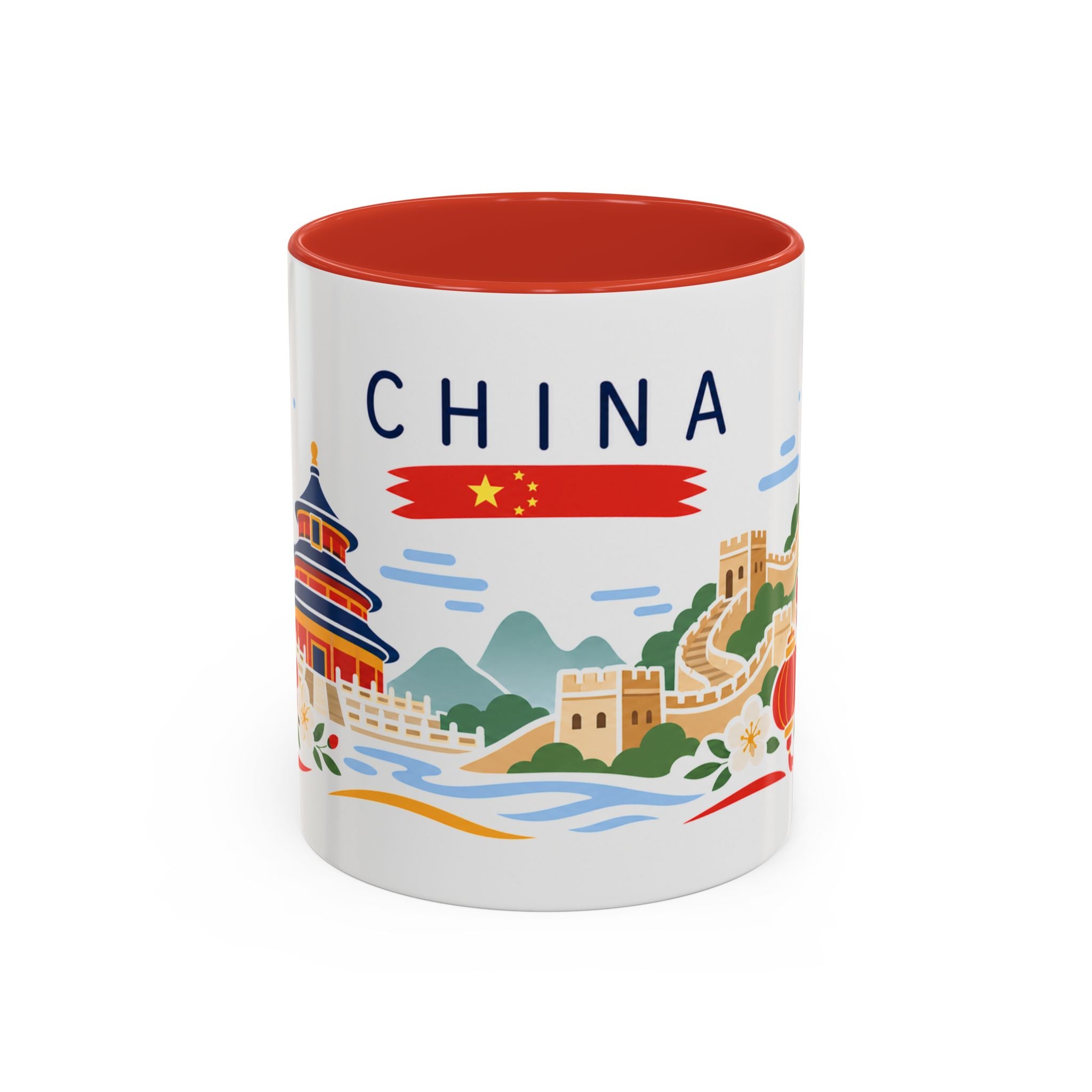 China Coffee Mug | Travel Souvenir Accent Mug | Country Gift Ceramic Cup 11oz 15oz