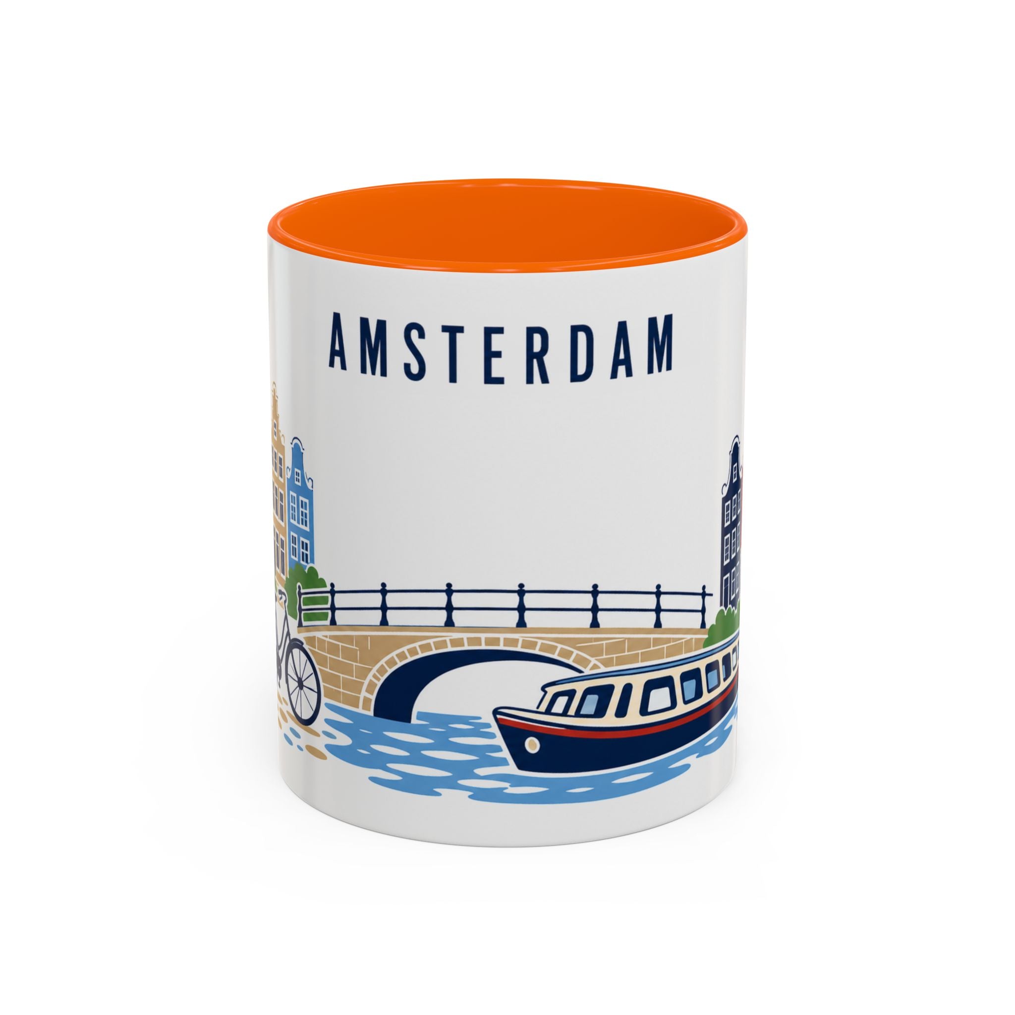 Amsterdam Coffee Mug | Netherlands Travel Souvenir | Porcelain Decal City Gift | 11oz 15oz Accent Mug