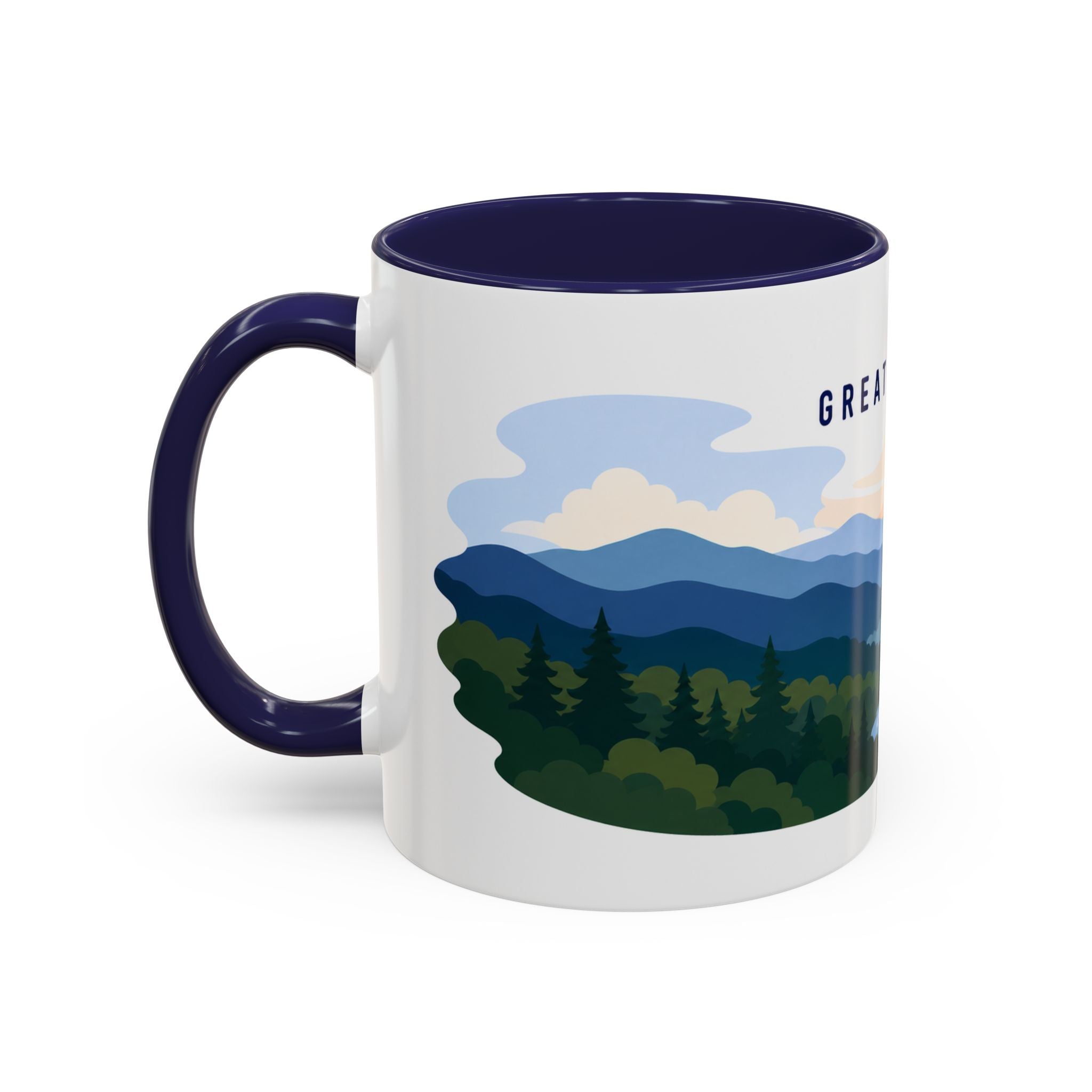 Great Smoky Mountains National Park Coffee Mug | Solid Color Block Park Souvenir | 11oz 15oz Accent Mug