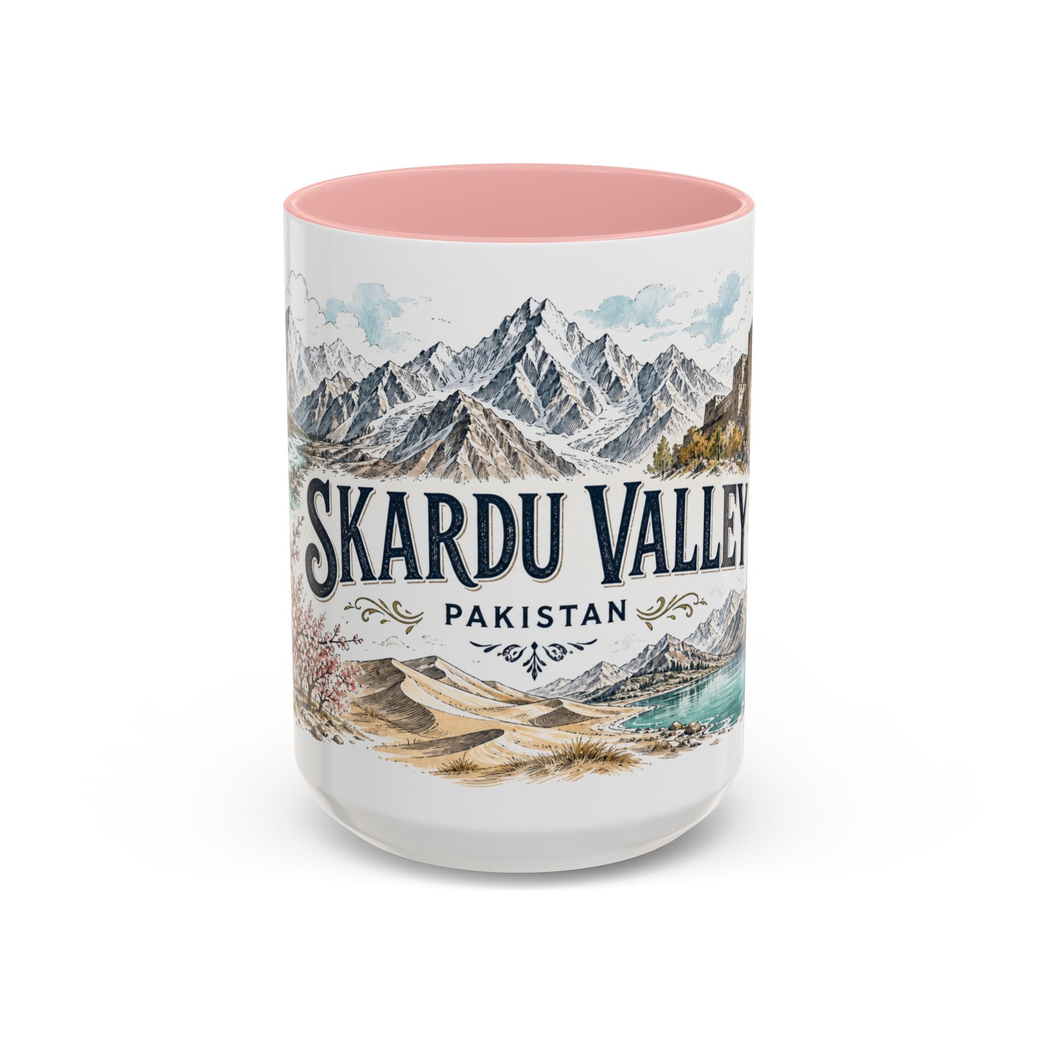 Skardu Valley Mug, Pakistan Travel Souvenir, Bucket List Gift, Accent Ceramic Coffee Mug 11oz 15oz