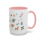 Woodland Christmas Mug | Deer Bird Watercolor Holiday Gift | Accent Cup 11oz 15oz
