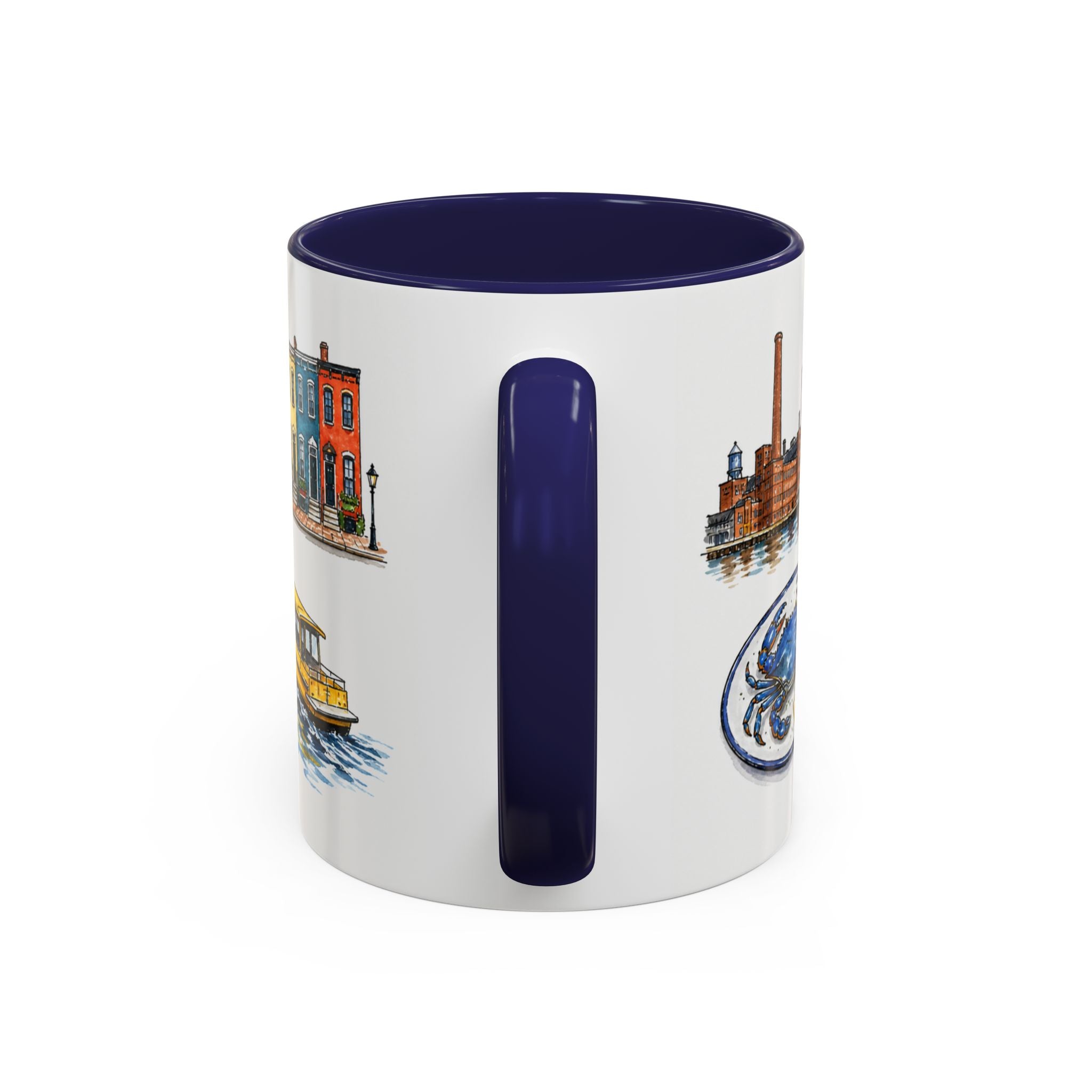 Baltimore Illustrated Travel Mug | City Souvenir Accent Coffee Mug | 11oz 15oz Ceramic Cup