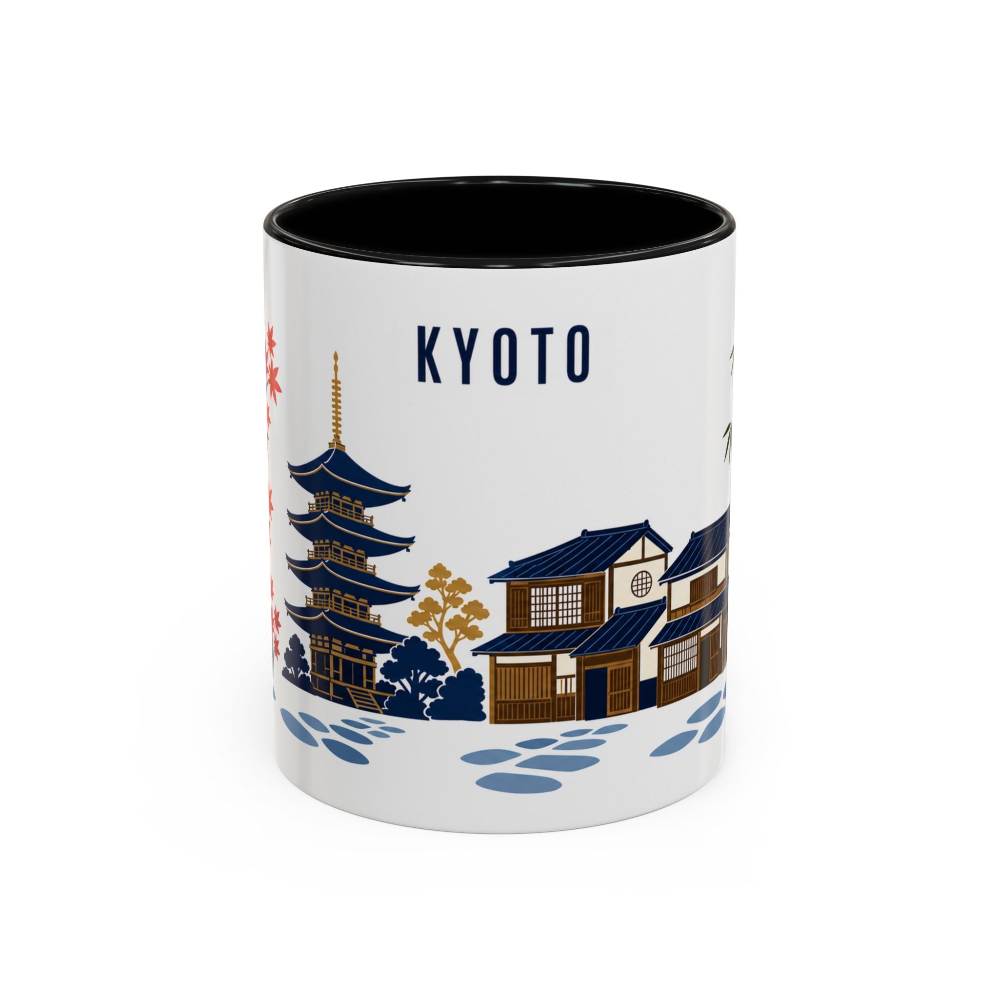 Kyoto Coffee Mug | Japan Travel Souvenir | Porcelain Decal City Gift | 11oz 15oz Accent Mug