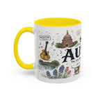 Austin Coffee Mug | Texas Souvenir City Gift | Accent Color Ceramic 11oz 15oz