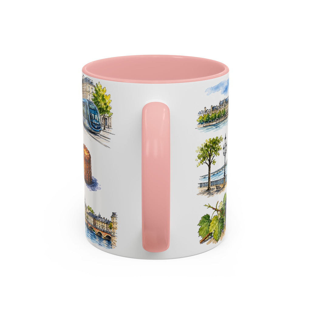 Bordeaux Illustrated Travel Mug | City Souvenir Accent Coffee Mug | 11oz 15oz Ceramic Cup
