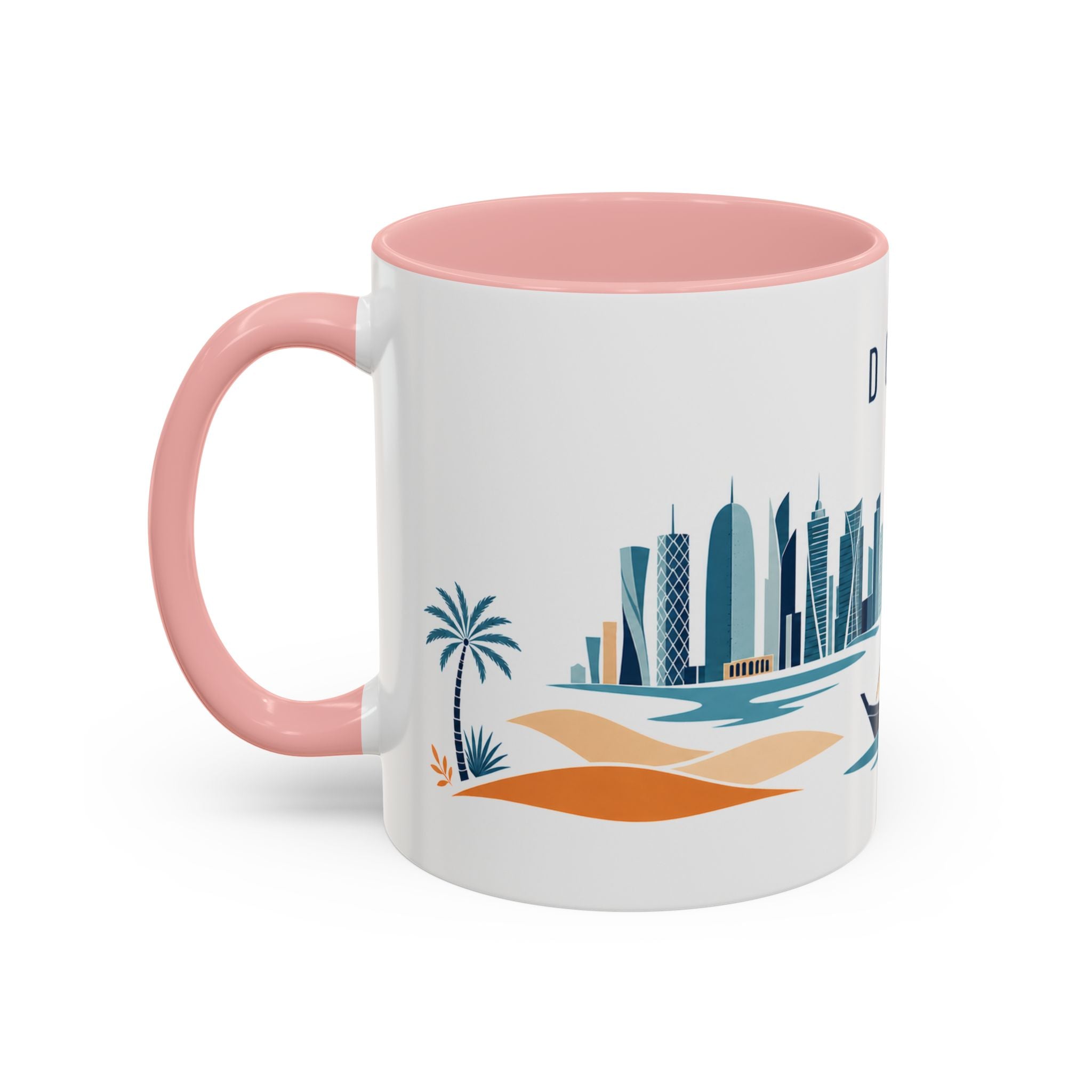 Doha Coffee Mug | Qatar Travel Souvenir | Porcelain Decal City Gift | 11oz 15oz Accent Mug