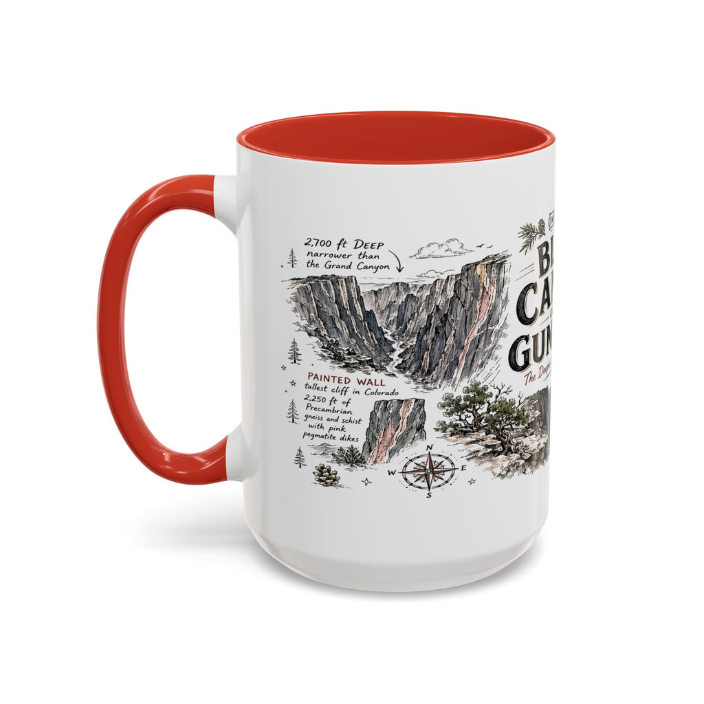 Black Canyon of the Gunnison National Park Coffee Mug | Colorado Deep Canyon Hiking Gift | Accent Color Ceramic 11oz 15oz