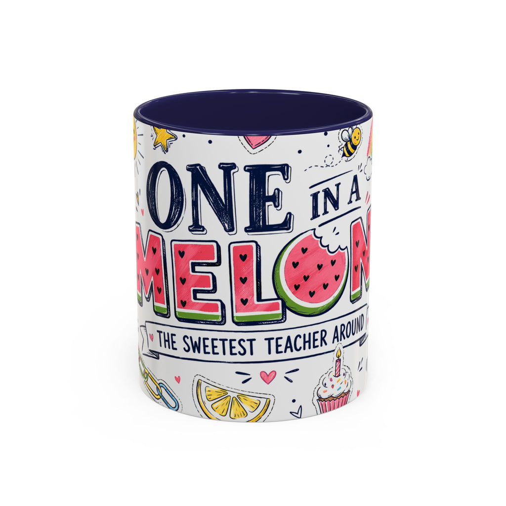 One in a Melon Coffee Mug | Sweetest Teacher Appreciation Gift | Accent Color Ceramic 11oz 15oz