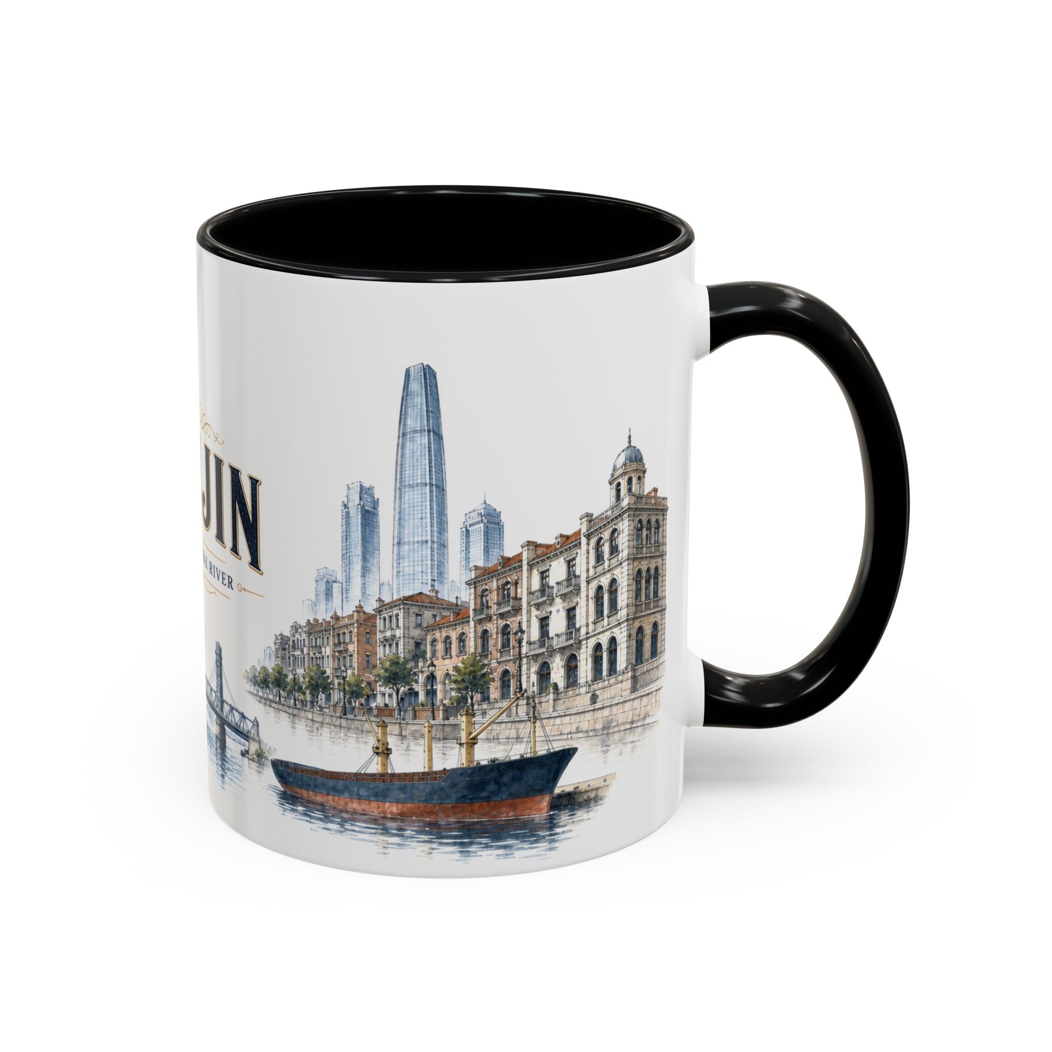Tianjin Coffee Mug | China Travel Souvenir | Vintage Illustrated City Gift | 11 oz 15 oz Accent Mug