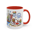 Amsterdam Travel Mug | European City Souvenir Accent Coffee Mug | 11oz 15oz Ceramic Cup