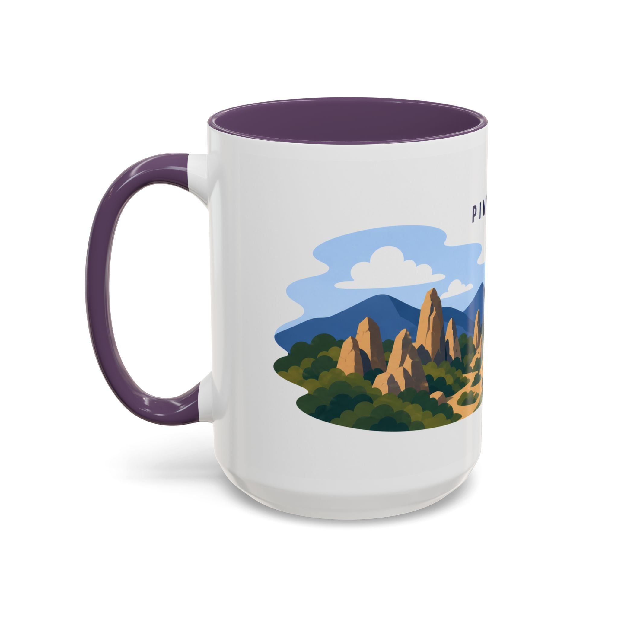 Pinnacles National Park Coffee Mug | Solid Color Block Park Souvenir | 11oz 15oz Accent Mug