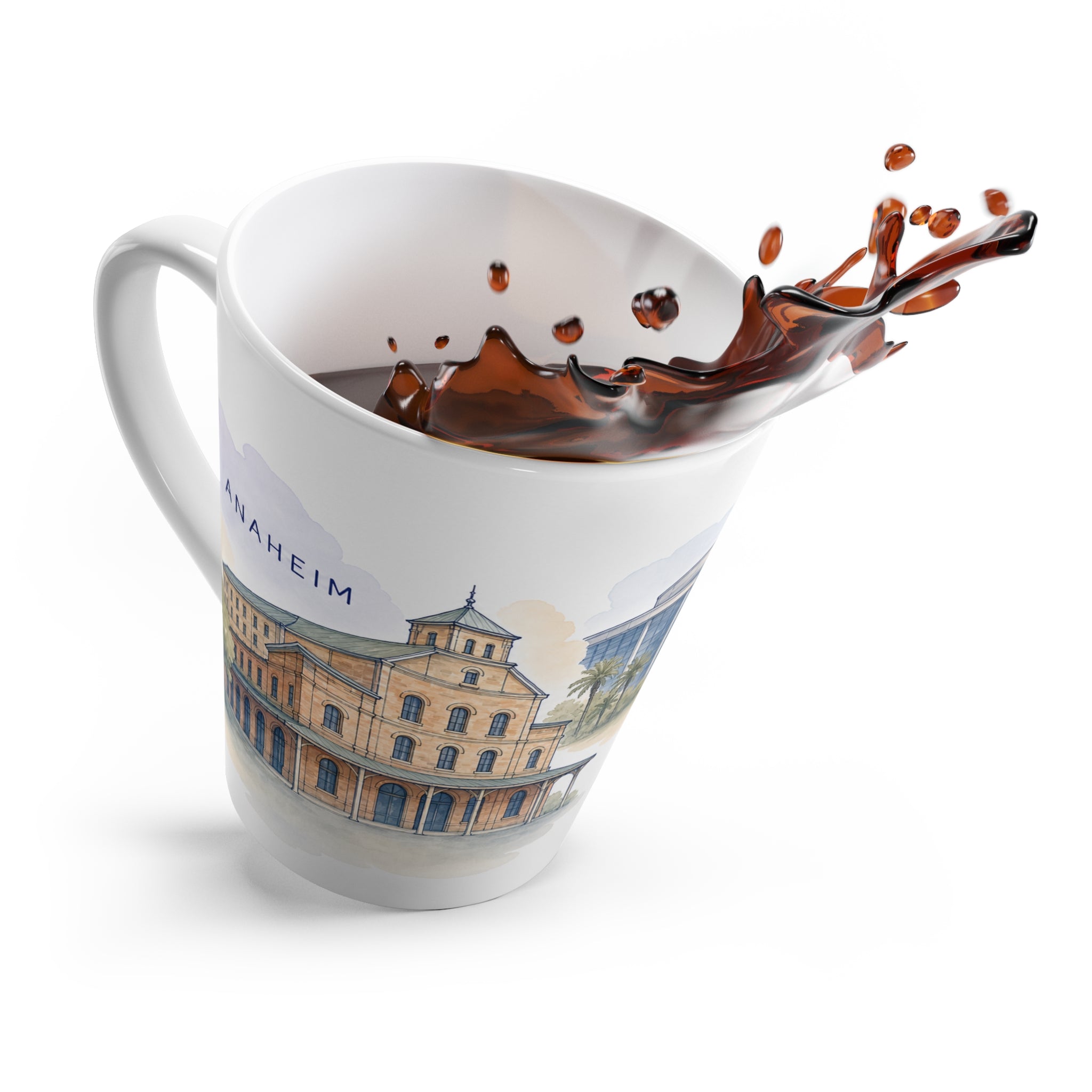 Anaheim Latte Mug | Watercolor City Travel Mug | 12 oz Ceramic Souvenir Gift