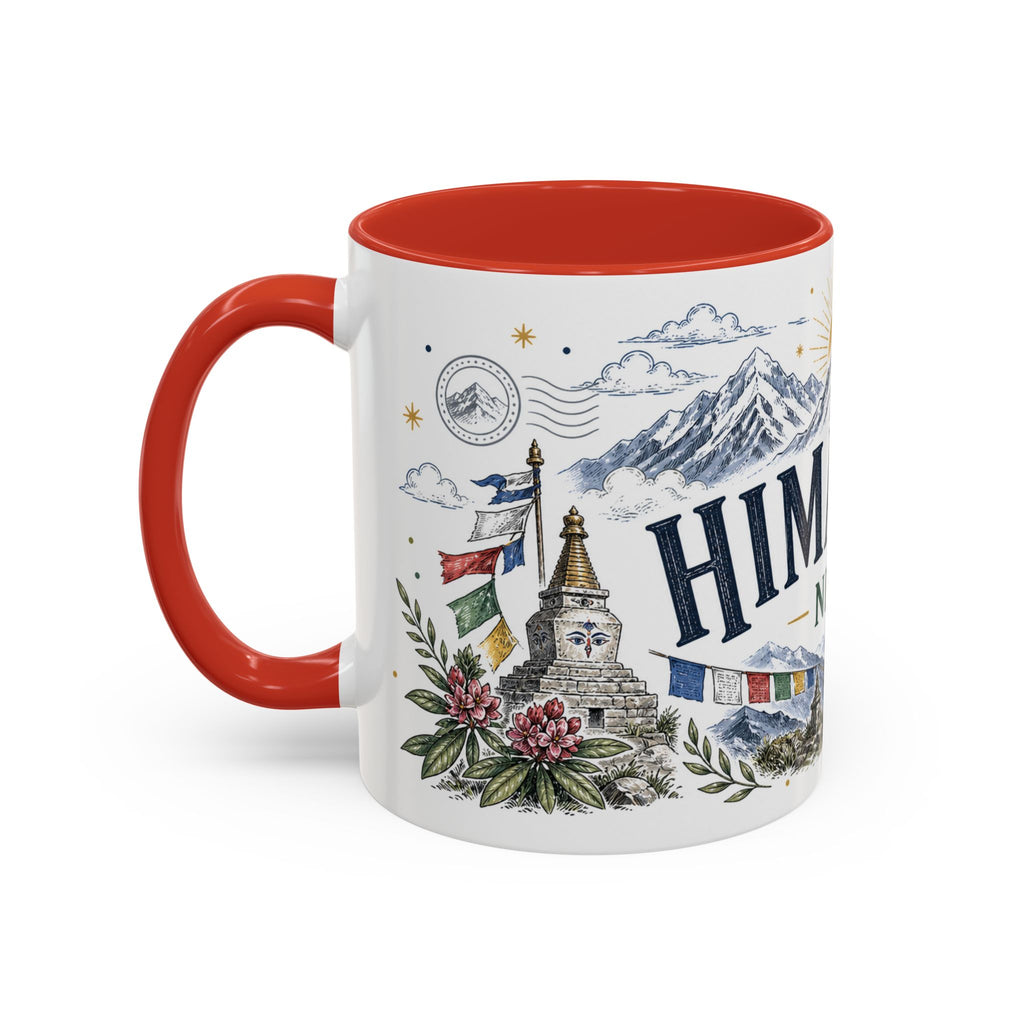Himalaya Coffee Mug | Travel Destination Souvenir Gift | Accent Color Ceramic 11oz 15oz