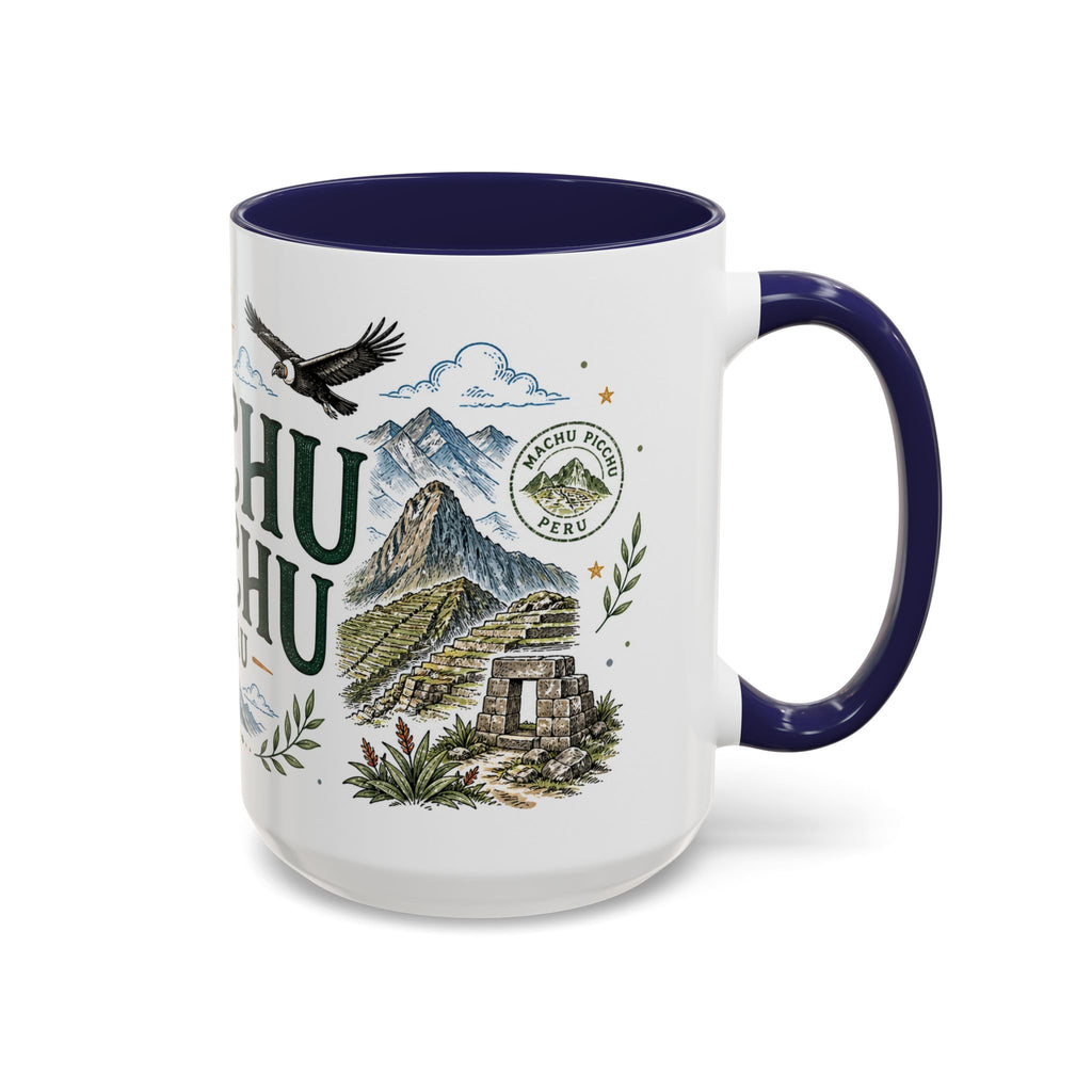 Machu Picchu Coffee Mug | Travel Destination Souvenir Gift | Accent Color Ceramic 11oz 15oz