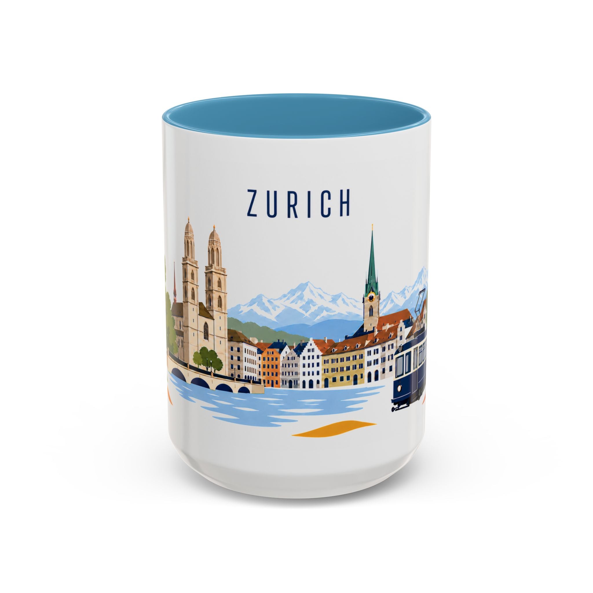 Zurich Coffee Mug | Switzerland Travel Souvenir | Porcelain Decal City Gift | 11oz 15oz Accent Mug