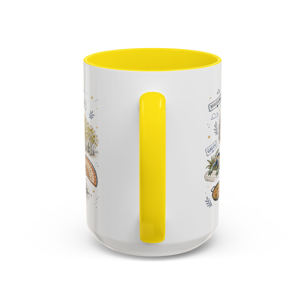 Barcelona Coffee Mug | Spain Souvenir Travel Gift | Accent Color Ceramic 11oz 15oz