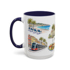 Nice Illustrated Travel Mug | City Souvenir Accent Coffee Mug | 11oz 15oz Ceramic Cup