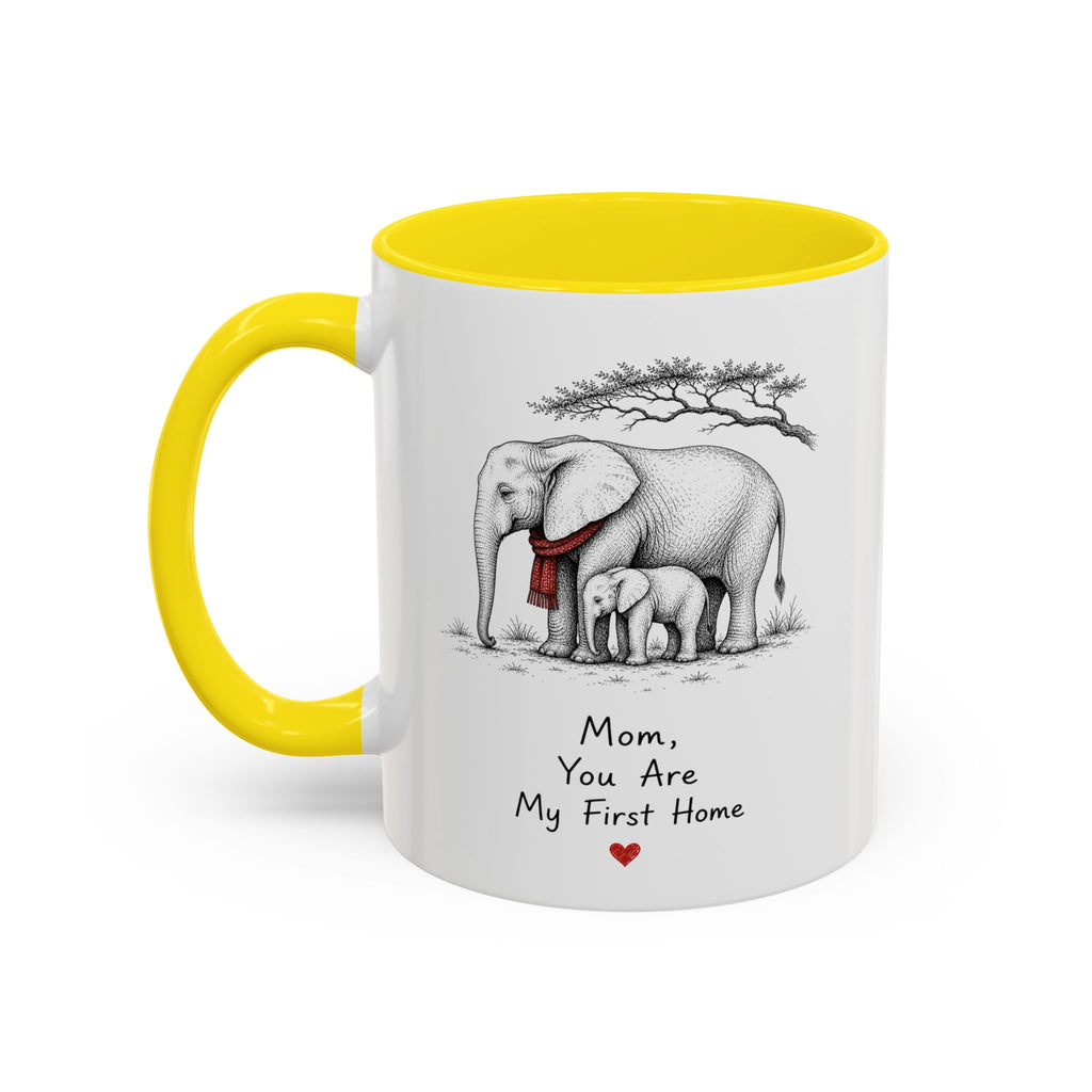 Elephant Mom Coffee Mug | First Home Forever Heart | Mother's Day Gift