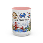San Francisco Illustrated Travel Mug | City Souvenir Accent Coffee Mug | 11oz 15oz Ceramic Cup