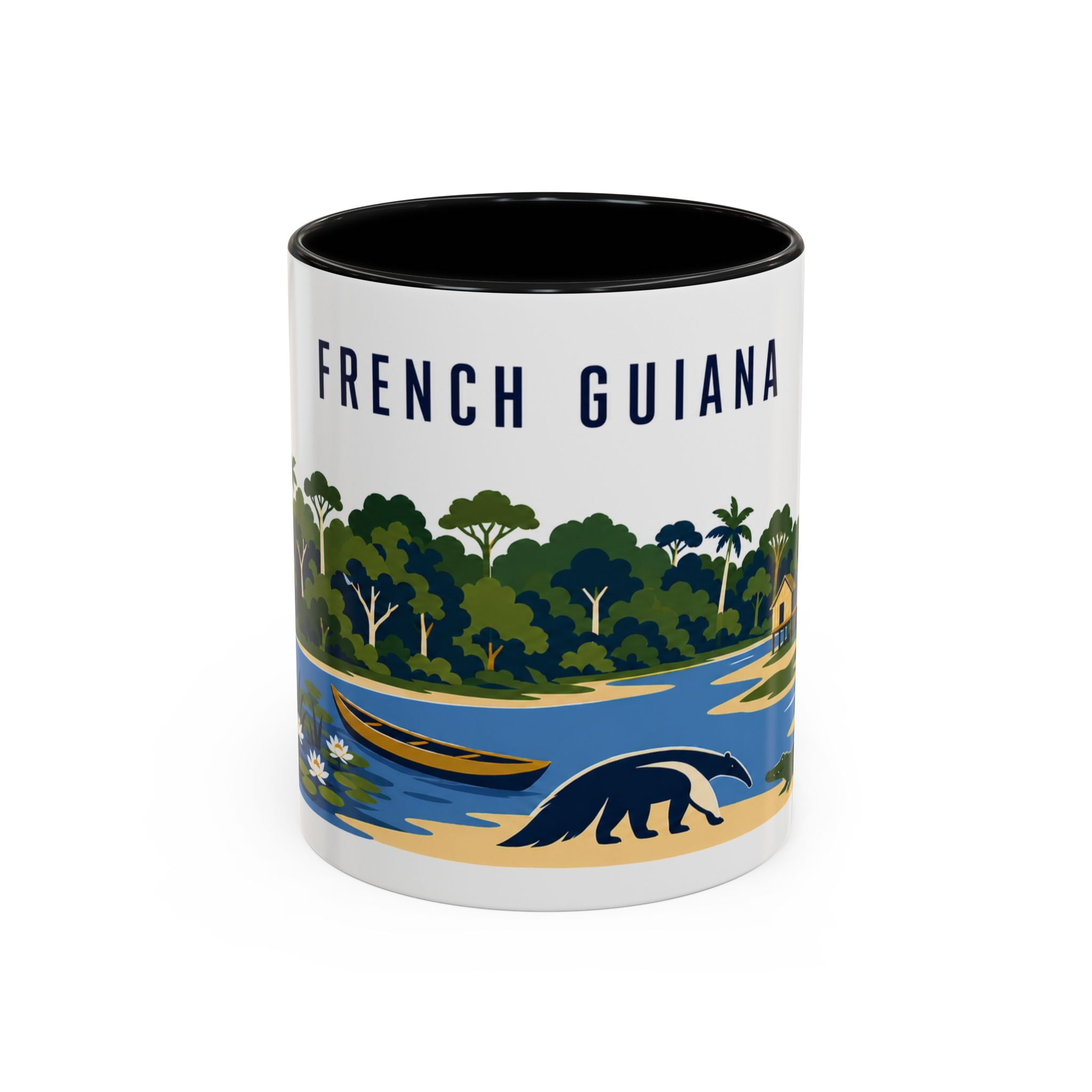 French Guiana Coffee Mug | Travel Souvenir Accent Mug | Country Gift Ceramic Cup 11oz 15oz