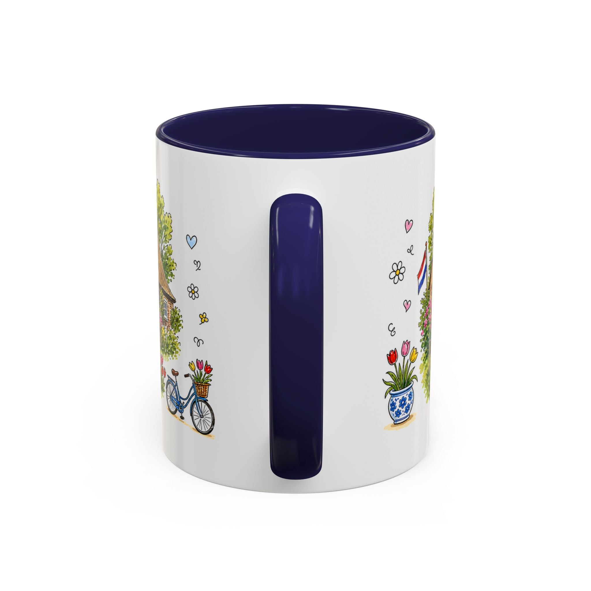 Giethoorn Illustrated Travel Mug | Netherlands Souvenir Accent Coffee Mug | 11oz 15oz Ceramic Cup