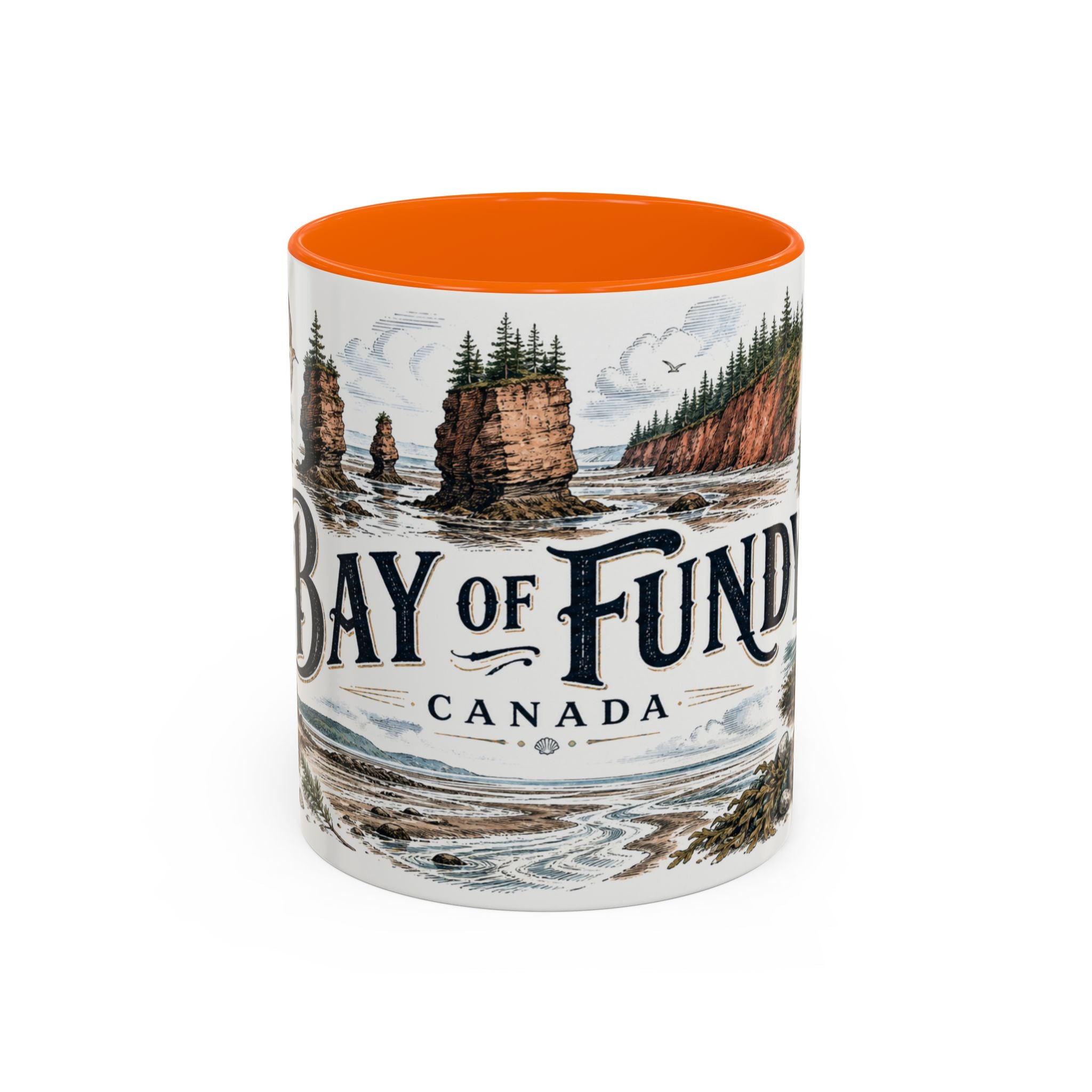 Bay of Fundy Mug, Canada Travel Souvenir, Bucket List Gift, Accent Ceramic Coffee Mug 11oz 15oz