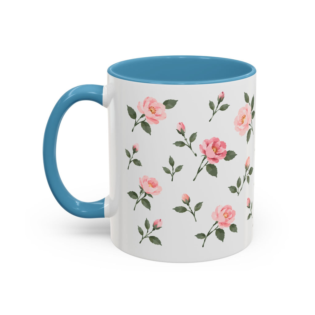 New York Rose Mug, State Flower Floral Coffee Cup, 11oz Botanical Gift